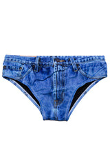 The Daytona Dong Sarong | Denim Print Swim Brief - Shinesty