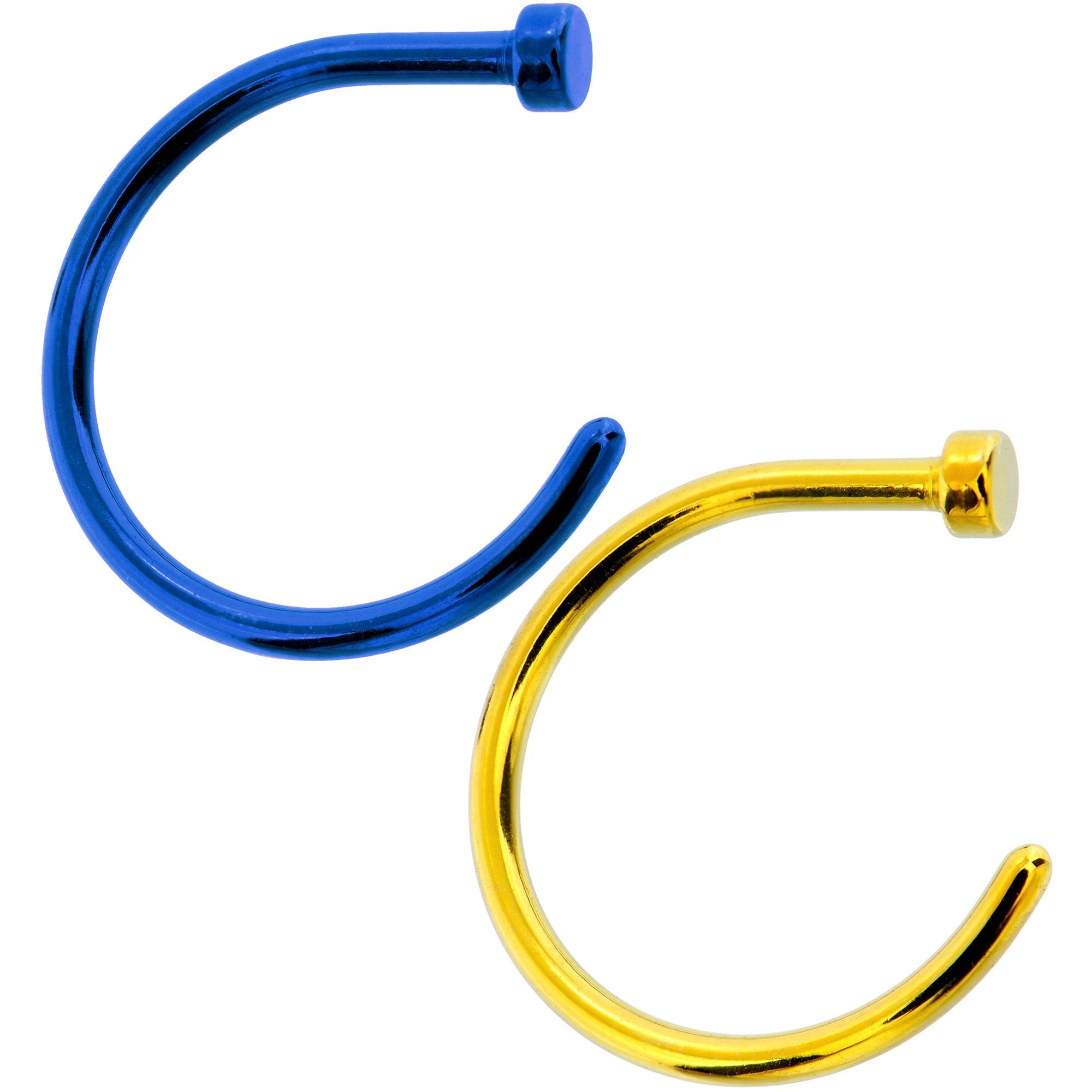 18G 3/8 Pack Set of 5 Assorted Stainless Steel Nose Hoop Rings - BodyCandy - Flyclothing LLC