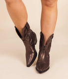 Jersey Metallic Boot in Bronze - Naughty Monkey - Flyclothing LLC