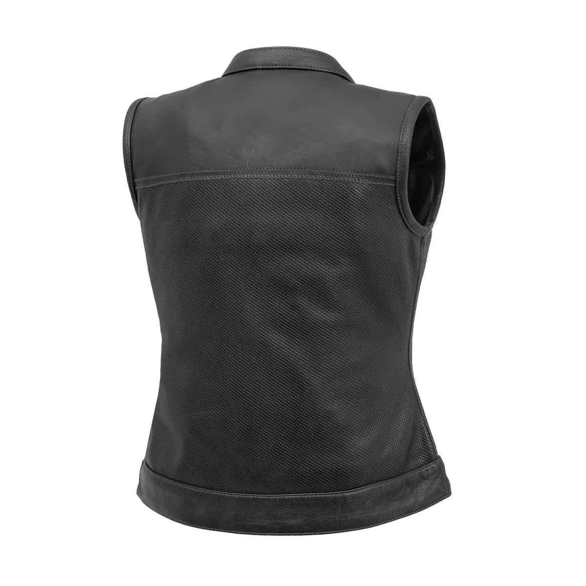 Jessica Perforated Women's Motorcycle Leather Vest - First Manufacturing Company - Flyclothing LLC