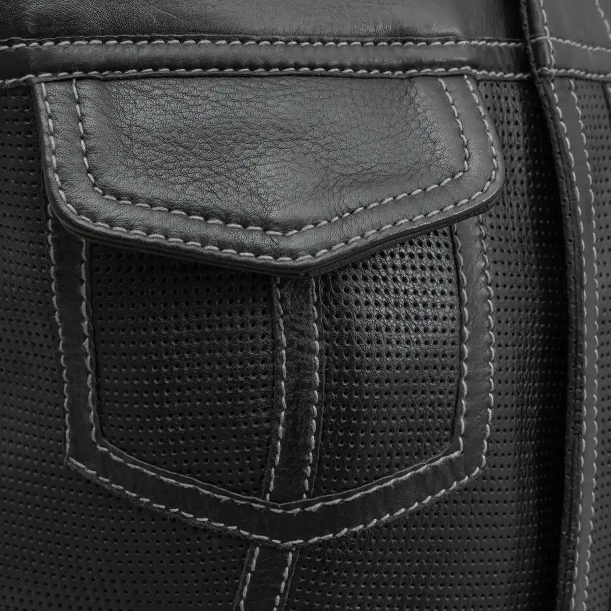 Jessica Perforated Women's Motorcycle Leather Vest - First Manufacturing Company - Flyclothing LLC