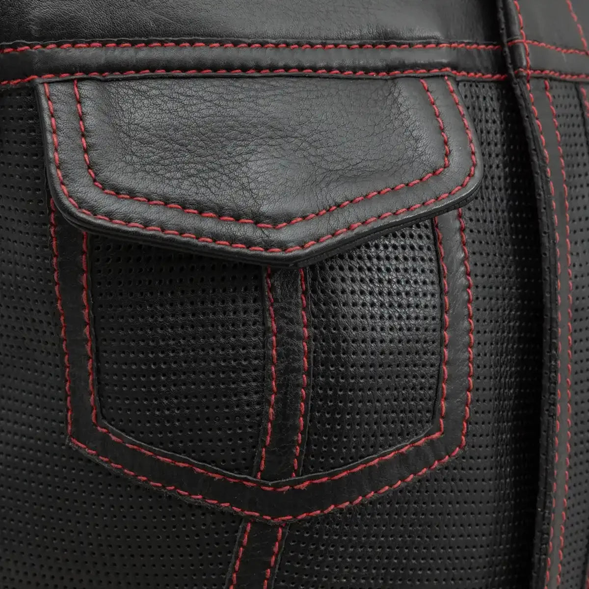 Jessica Perforated Women's Motorcycle Leather Vest - First Manufacturing Company - Flyclothing LLC