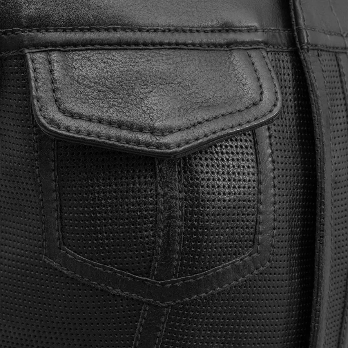 Jessica Perforated Women's Motorcycle Leather Vest - First Manufacturing Company - Flyclothing LLC