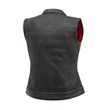 Jessica Perforated Women's Motorcycle Leather Vest - First Manufacturing Company - Flyclothing LLC