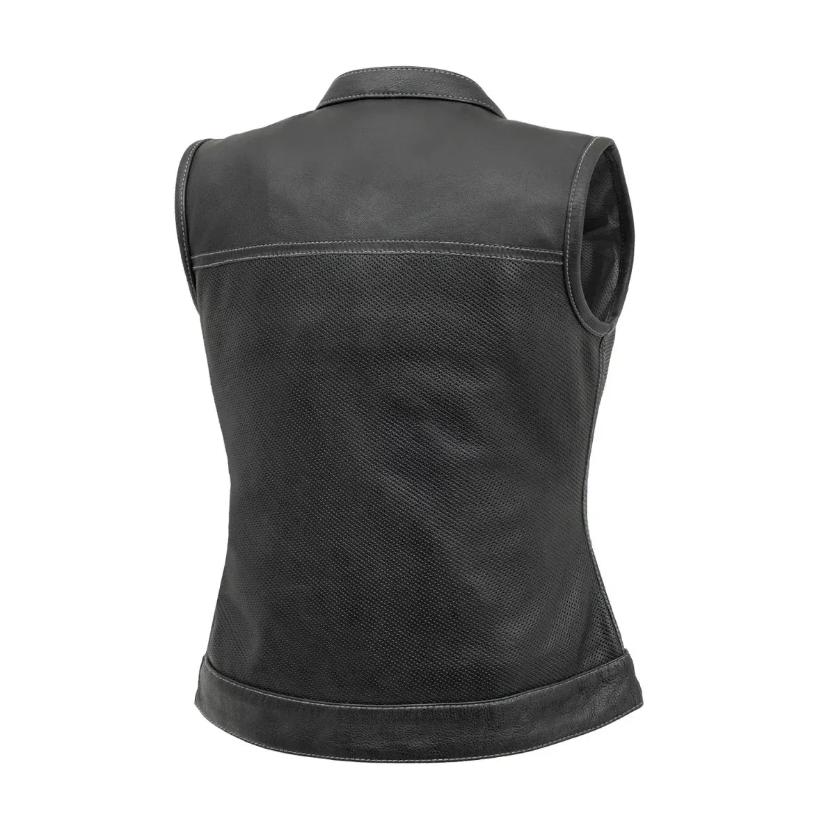 Jessica Perforated Women's Motorcycle Leather Vest - First Manufacturing Company - Flyclothing LLC