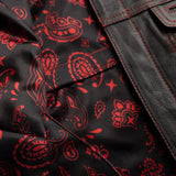 Jessica Women's Motorcycle Leather Vest - Black/Red - Limited Edition - First Manufacturing Company - Flyclothing LLC