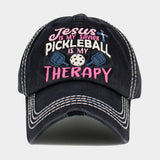 JESUS is My Savior PICKLEBALL is My Therapy Message Vintage Baseball Cap - Madeline Love - Flyclothing LLC