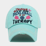 JESUS is My Savior PICKLEBALL is My Therapy Message Vintage Baseball Cap - Madeline Love - Flyclothing LLC