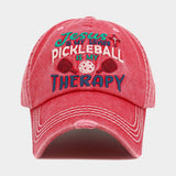 JESUS is My Savior PICKLEBALL is My Therapy Message Vintage Baseball Cap - Madeline Love - Flyclothing LLC