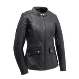 Jewel - Women's Motorcycle Leather Jacket - First Manufacturing Company - Flyclothing LLC