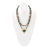 Jeweled Tyger's Eye and Green Onyx Golden Pendant Necklaces - Barse Jewelry - Flyclothing LLC
