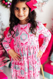Jingle Bows L/S Pocket Twirl Dress - Mila & Rose ® - Flyclothing LLC