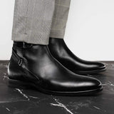 45-600-BLK Jodphur Italian Calfskin Boot, Black - Zelli Italia - Flyclothing LLC