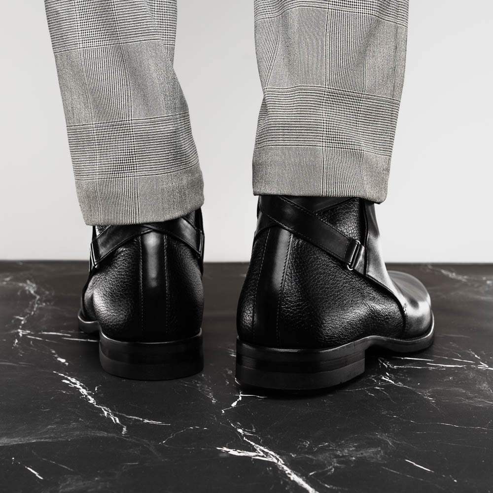 45-600-BLK Jodphur Italian Calfskin Boot, Black - Zelli Italia - Flyclothing LLC