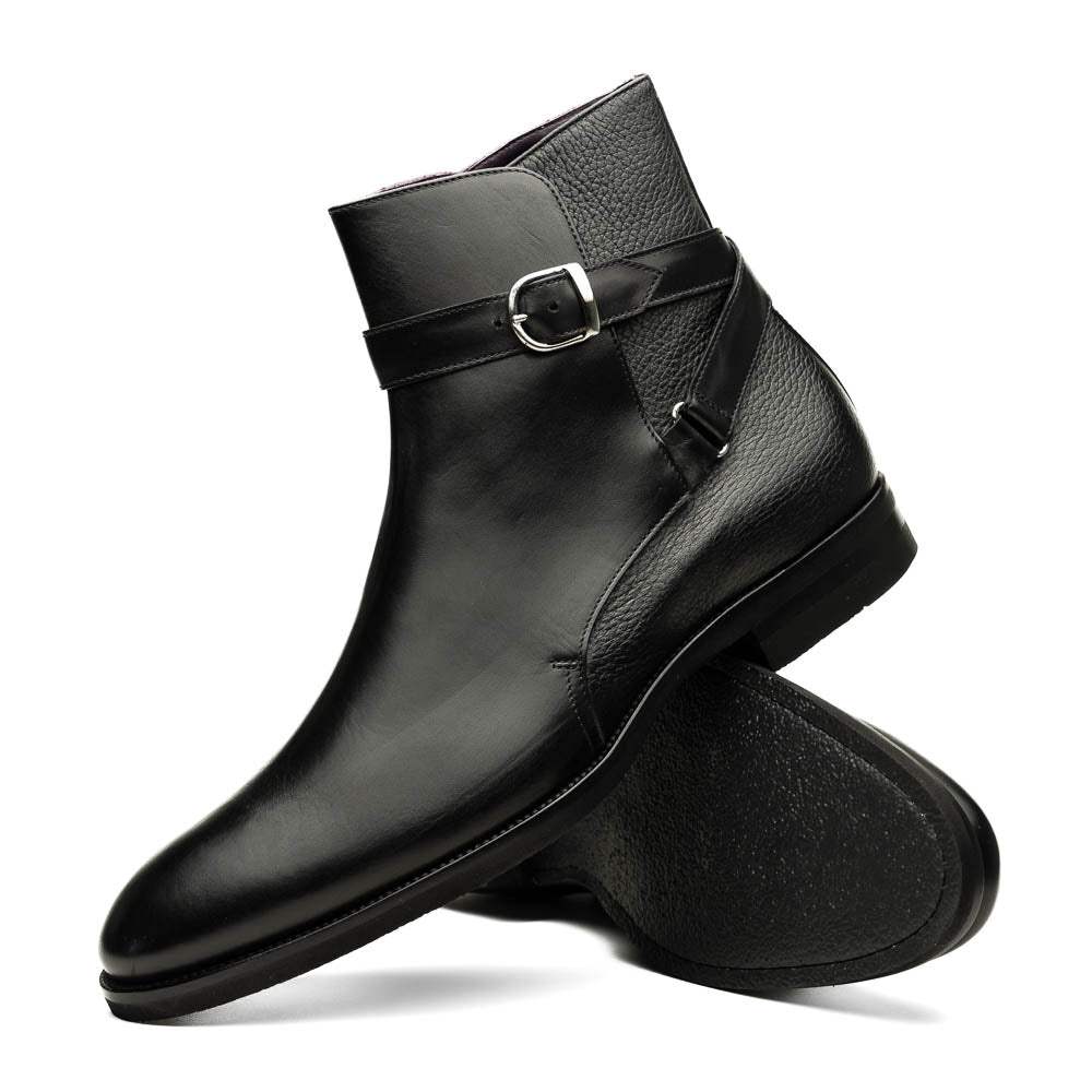 45-600-BLK Jodphur Italian Calfskin Boot, Black - Zelli Italia - Flyclothing LLC