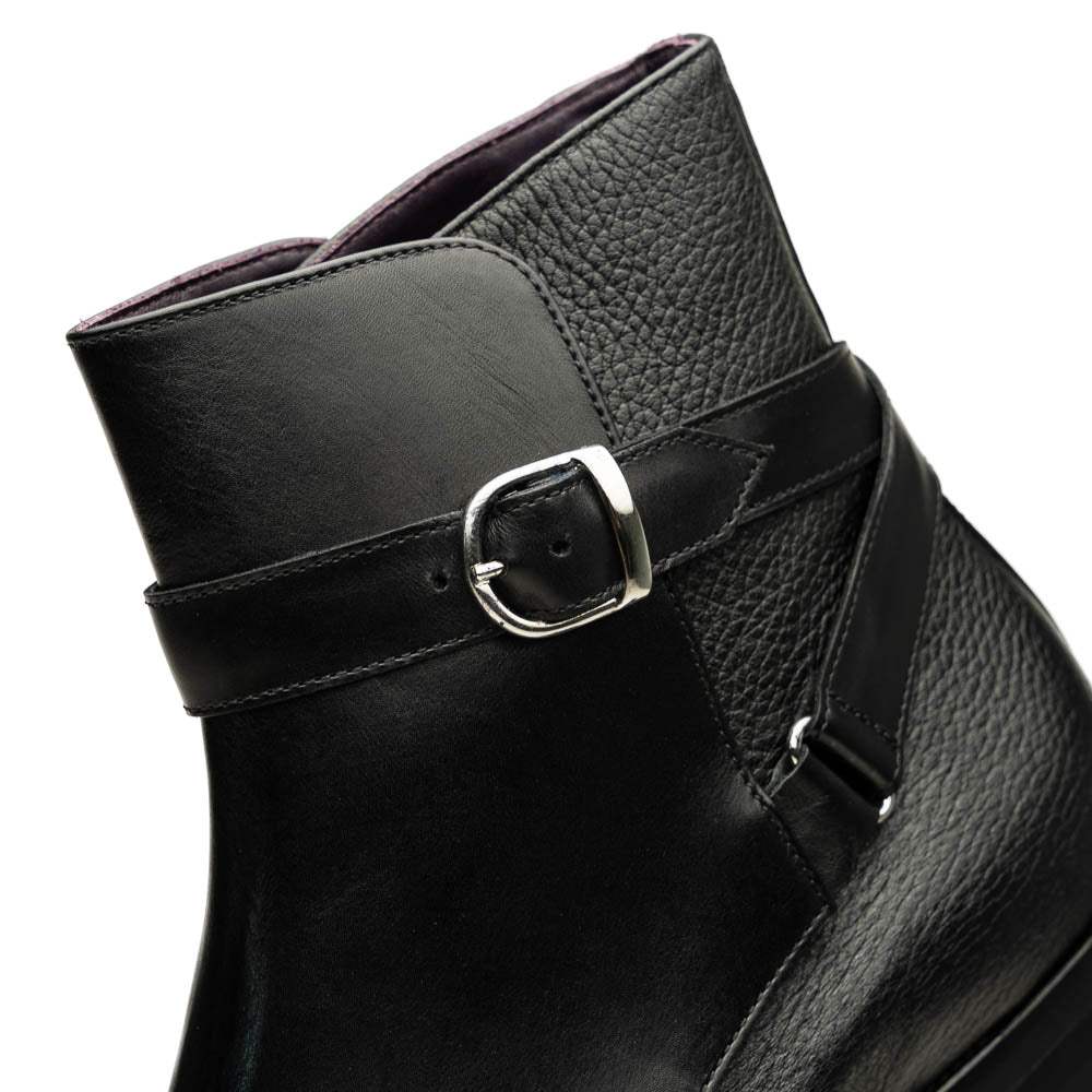 45-600-BLK Jodphur Italian Calfskin Boot, Black - Zelli Italia - Flyclothing LLC