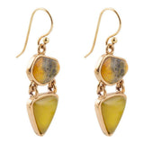Hinged Yellow Bumblebee Jasper Golden Drop Earrings - Barse Jewelry - Flyclothing LLC