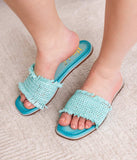 Juana Woven Sandals in Aqua Blue - Naughty Monkey - Flyclothing LLC