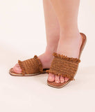 Juana Woven Sandals in Tan - Naughty Monkey - Flyclothing LLC