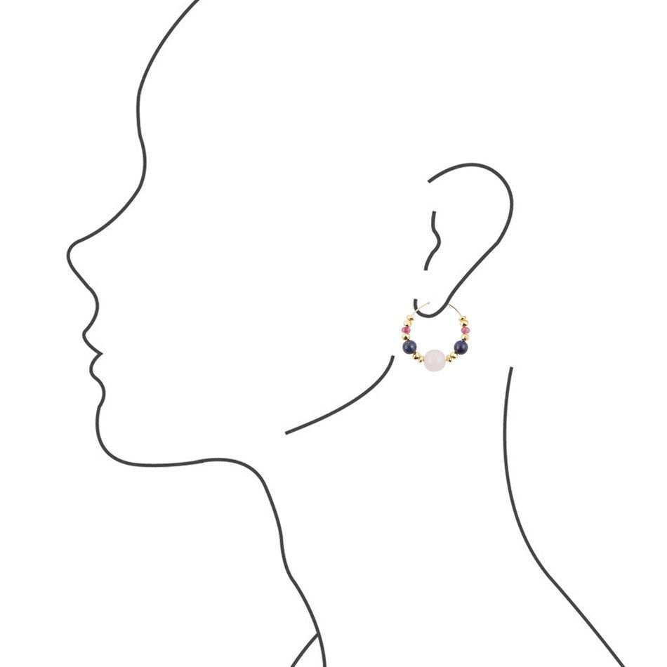 Julia Sodalite and Kunzite Hoop Earrings - Barse Jewelry - Flyclothing LLC