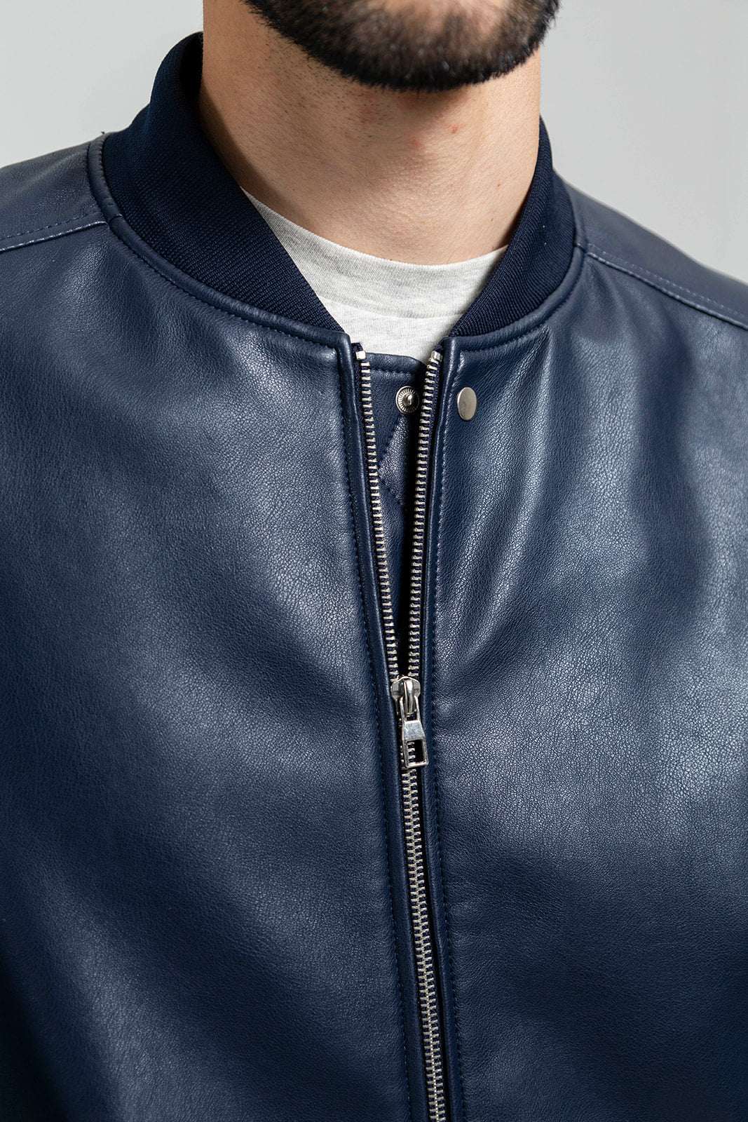 Justin Men's Faux Leather Bomber Jacket