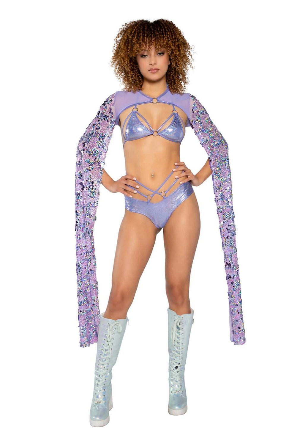 J Valentine Metallic Strap Triangle Top & Short - J. Valentine - Flyclothing LLC