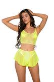 J. Valentine Mesh/Fishnet Flutter Short