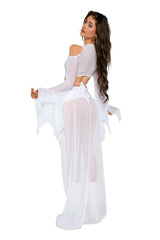 FF470 - Long Two-Slit Skirt - J. Valentine - Flyclothing LLC