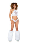 J Valentine Light-Up Faux Fur/Glitter Vinyl Star Halter