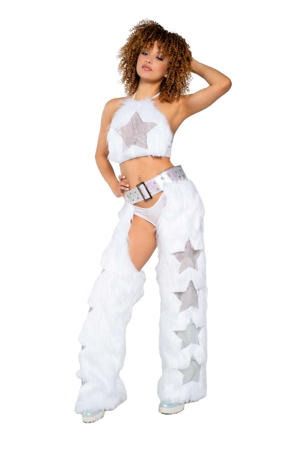 J. Valentine Light-Up Faux Fur/Glitter Vinyl Star Chaps - J. Valentine - Flyclothing LLC