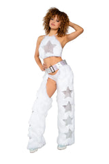 JR230 - Light-Up Faux Fur/Glitter Vinyl Star Chaps - J. Valentine - Flyclothing LLC