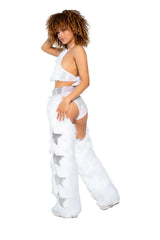 JR229 - Light-Up Faux Fur/Glitter Vinyl Star Halter - J. Valentine - Flyclothing LLC