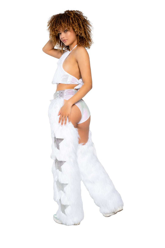 J. Valentine Light-Up Faux Fur/Glitter Vinyl Star Chaps - J. Valentine - Flyclothing LLC