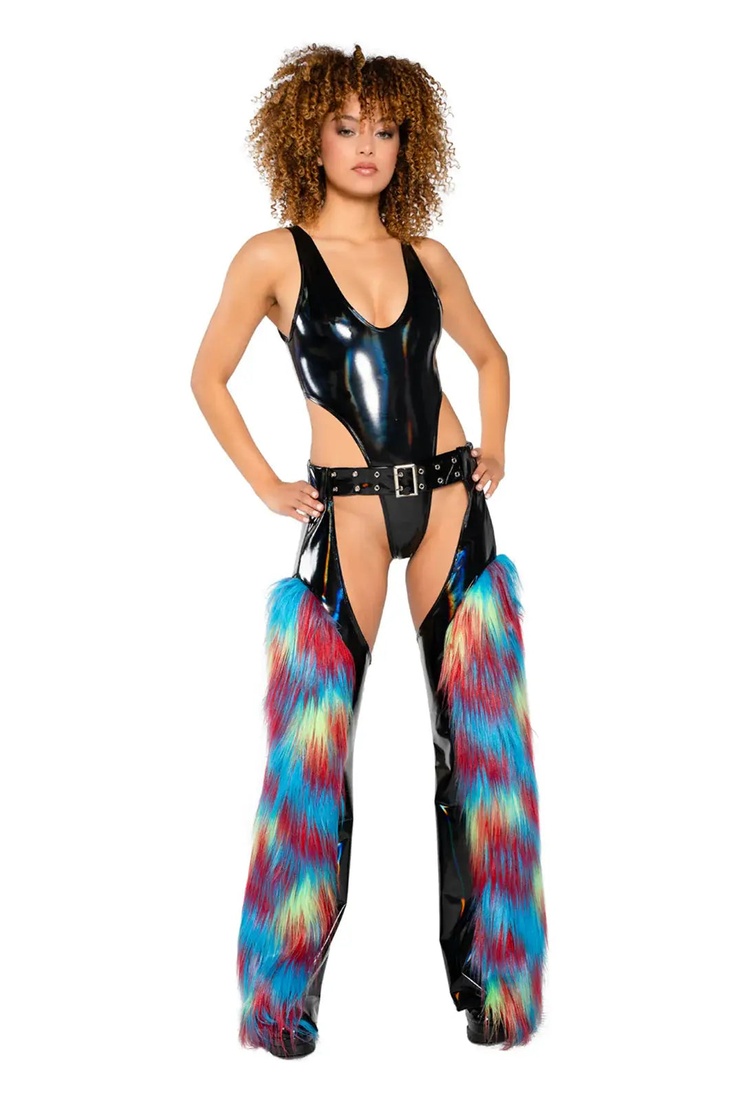 JR197 - Holographic PVC Bodysuit - J. Valentine - Flyclothing LLC