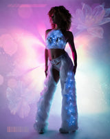 JR230 - Light-Up Faux Fur/Glitter Vinyl Star Chaps - J. Valentine - Flyclothing LLC