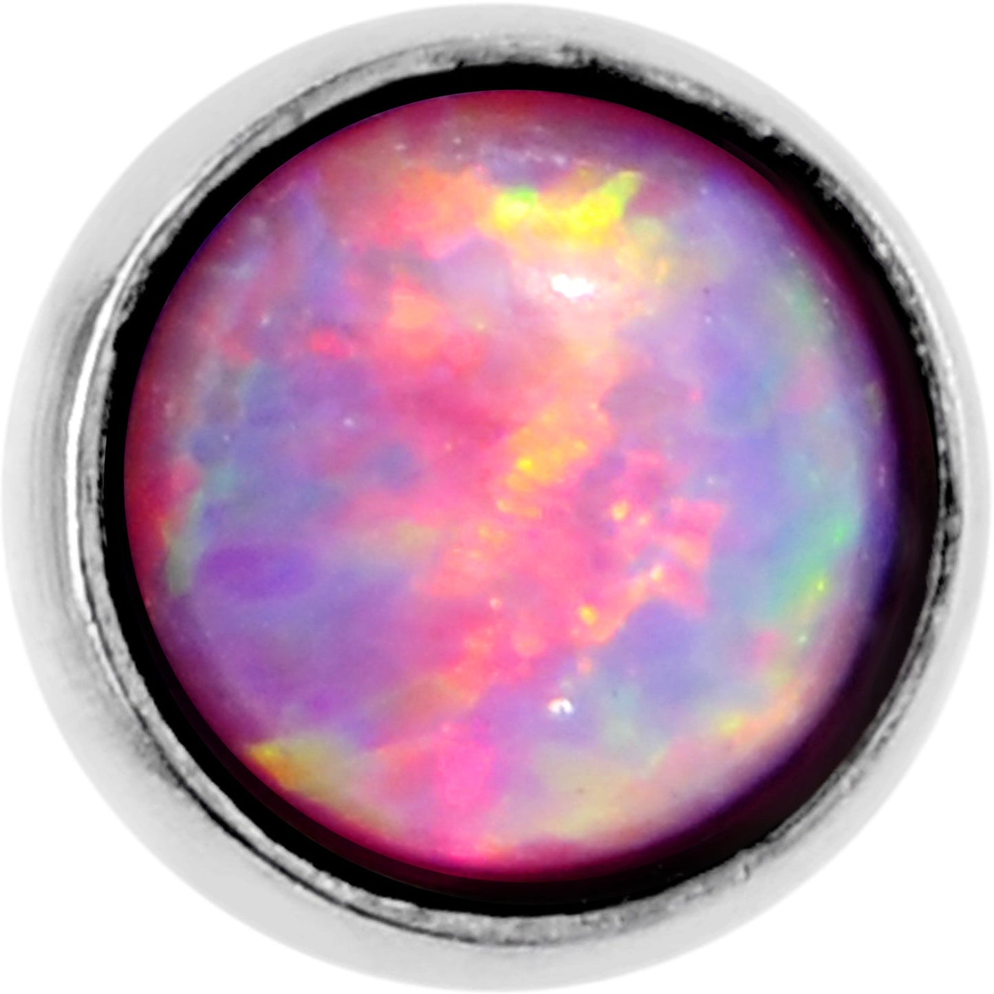 1/4 Pink Synthetic Opal Internally Threaded Daith Cartilage Tragus - BodyCandy - Flyclothing LLC