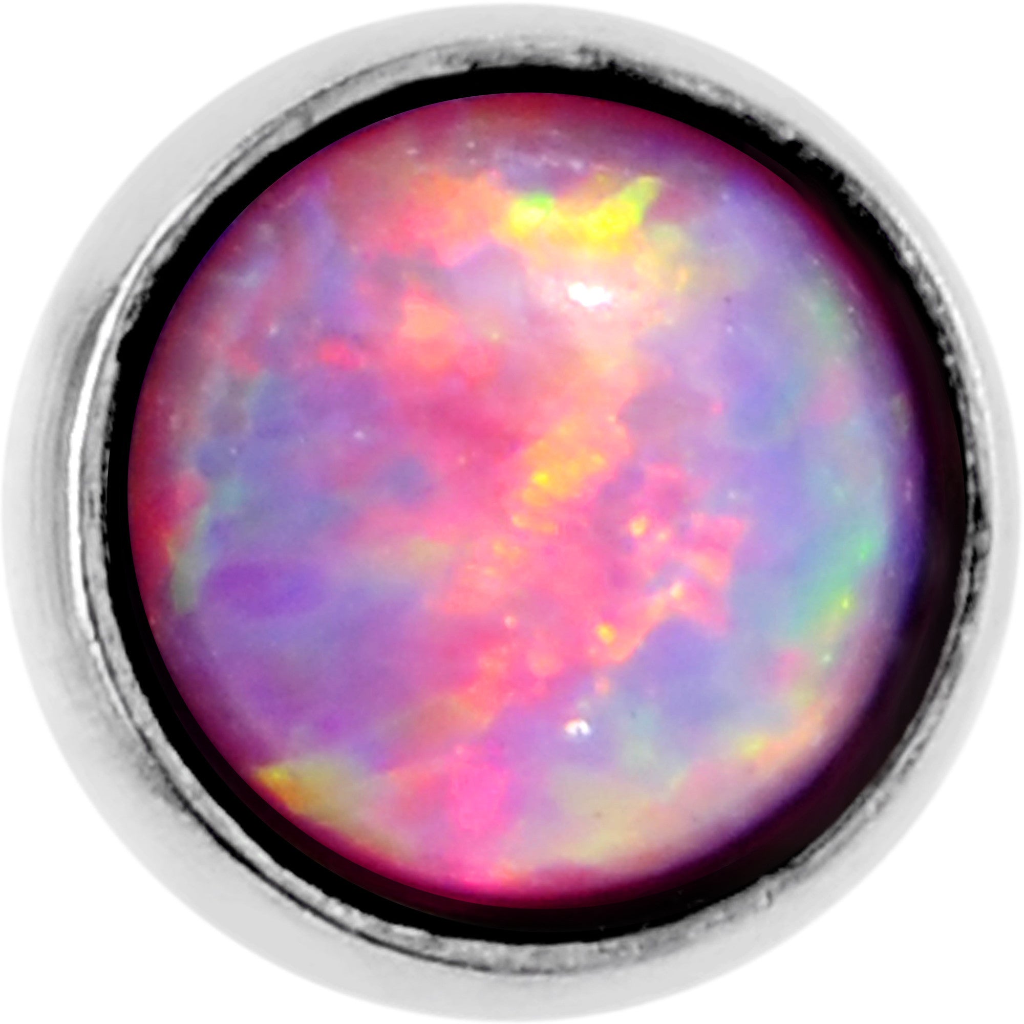 1/4 Pink Synthetic Opal Internally Threaded Daith Cartilage Tragus - BodyCandy - Flyclothing LLC