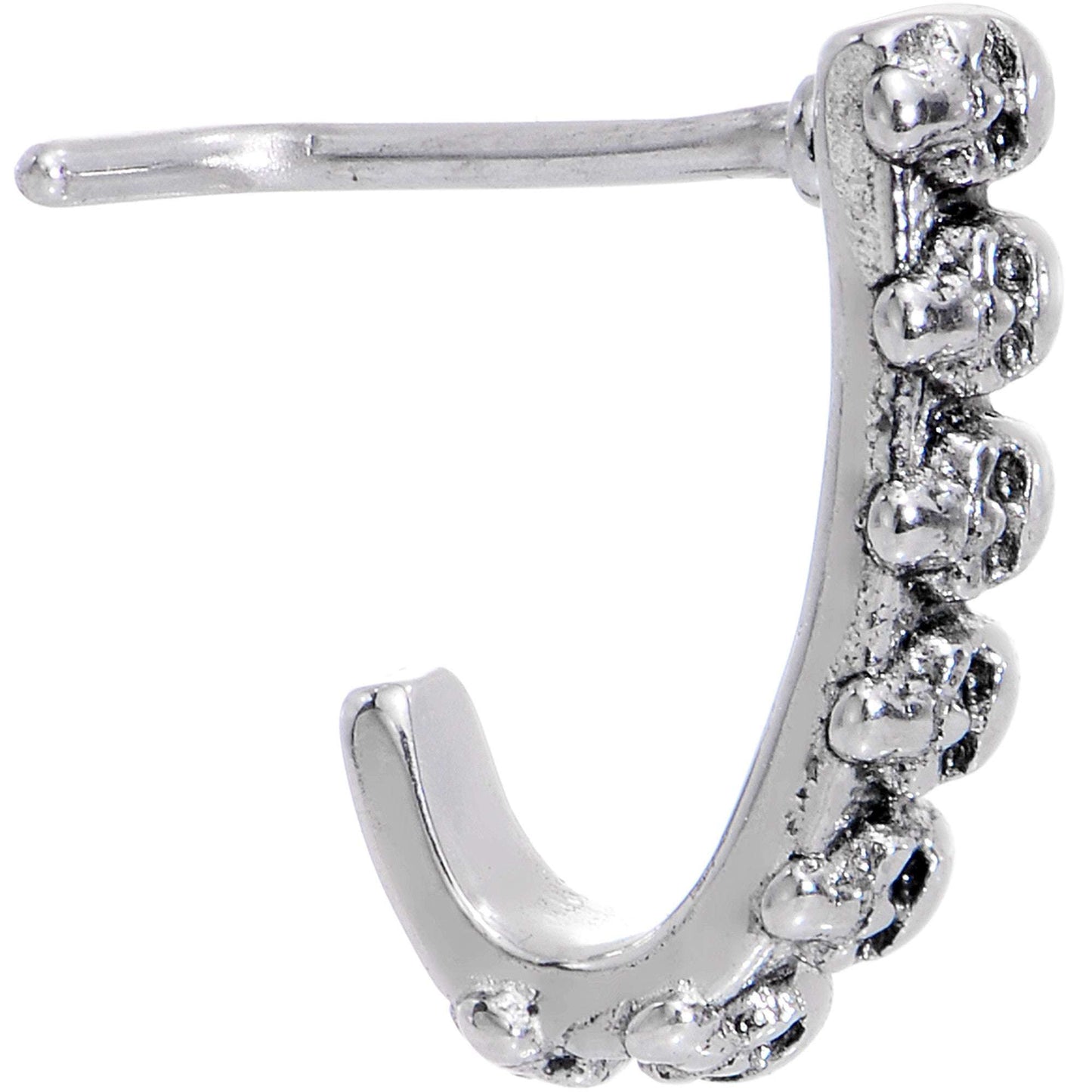 20G Halloween Scary Skulls Faux Hoop L Shaped Nose Ring