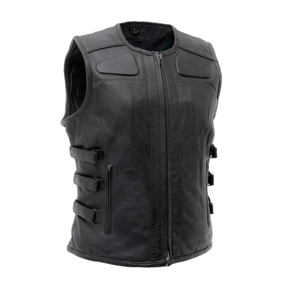 Katana - Women's Motorcycle Leather Vest - First Manufacturing Company - Flyclothing LLC