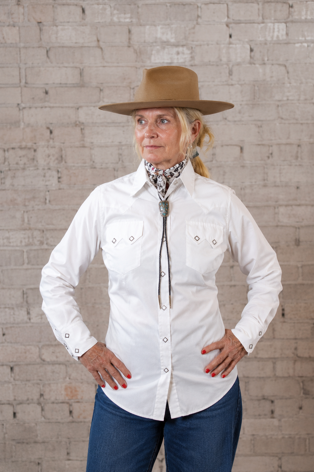 Rockmount Ranch Wear Women's Classic Pima Cotton Solid White Western Shirt - Rockmount Clothing - Flyclothing LLC