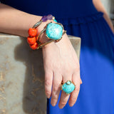Keleidoscope Multistone Chunky Golden Bracelet - Barse Jewelry
