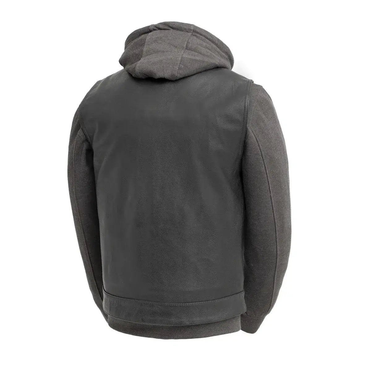 Kent Men's Motorcycle Leather Vest and Hoodie - First Manufacturing Company - Flyclothing LLC