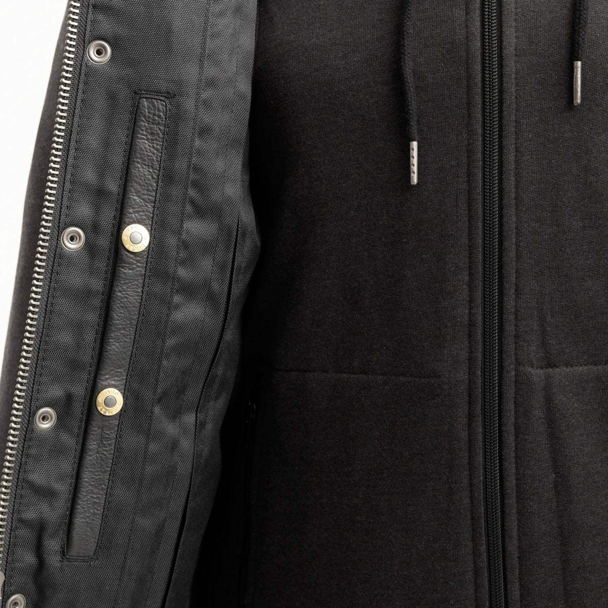 Kent Men's Motorcycle Leather Vest and Hoodie - First Manufacturing Company - Flyclothing LLC