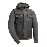 Kent Men's Motorcycle Leather Vest and Hoodie - First Manufacturing Company - Flyclothing LLC