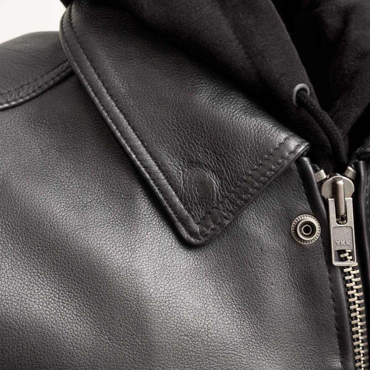 Kent Men's Motorcycle Leather Vest and Hoodie - First Manufacturing Company - Flyclothing LLC
