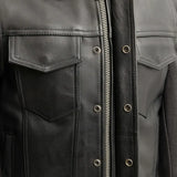 Kent Men's Motorcycle Leather Vest and Hoodie - First Manufacturing Company - Flyclothing LLC