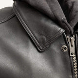 Kent Men's Motorcycle Leather Vest and Hoodie - First Manufacturing Company - Flyclothing LLC