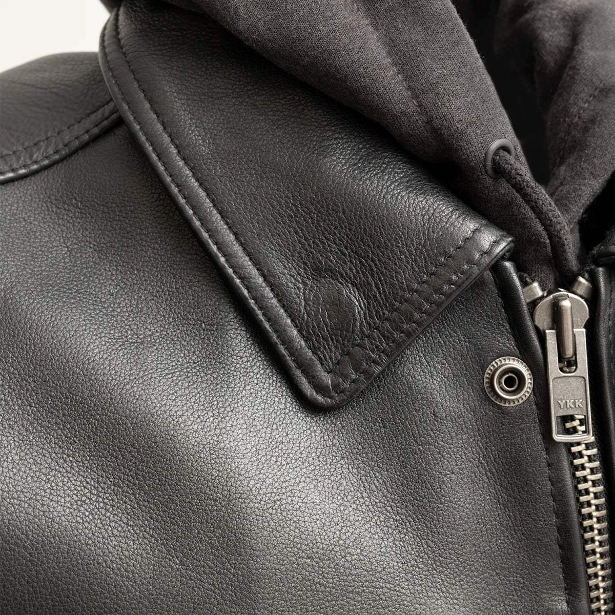 Kent Men's Motorcycle Leather Vest and Hoodie - First Manufacturing Company - Flyclothing LLC