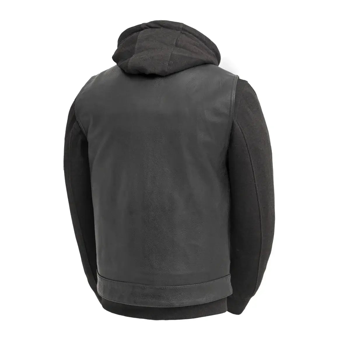 Kent Men's Motorcycle Leather Vest and Hoodie - First Manufacturing Company - Flyclothing LLC