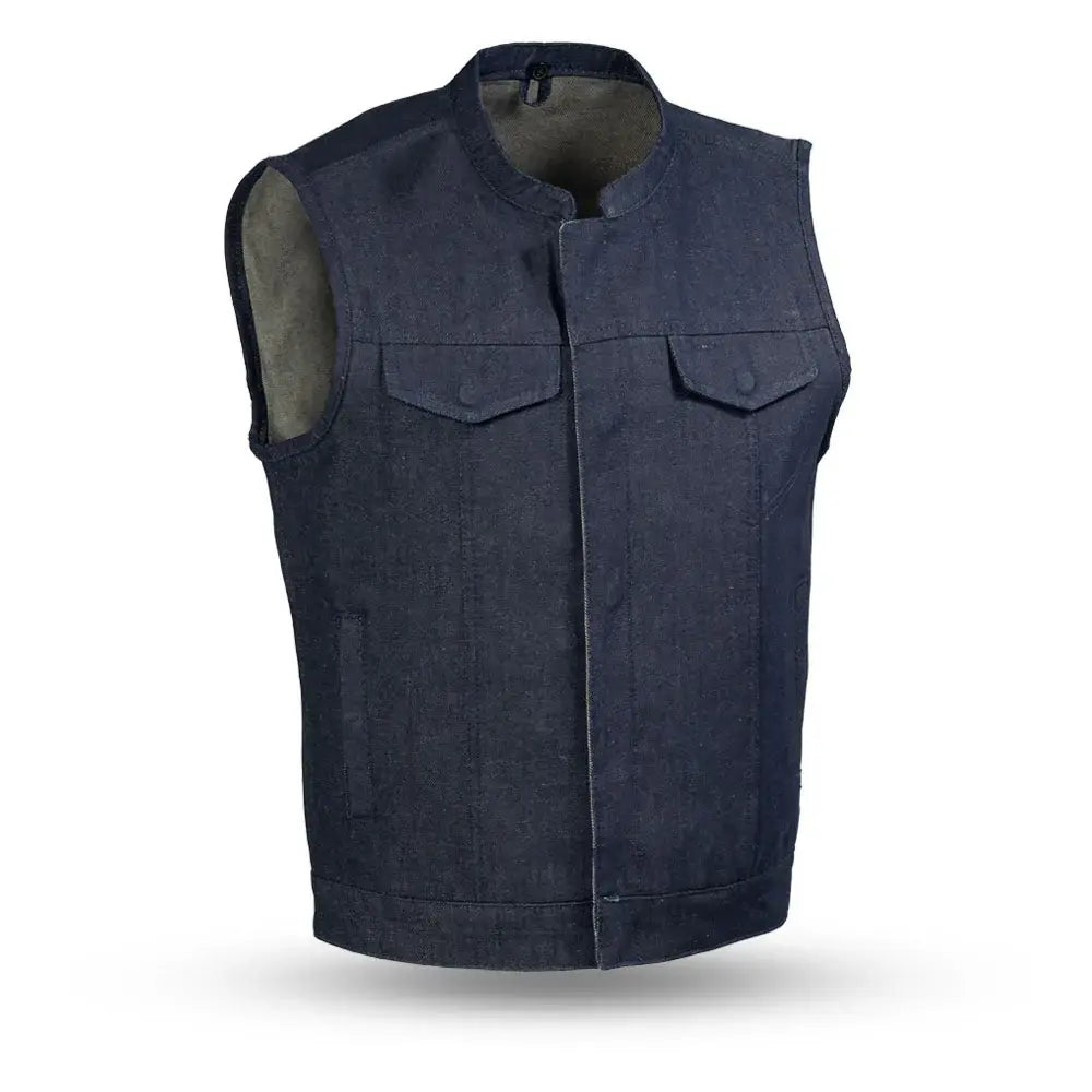 Kershaw Men's Motorcycle Denim Vest - First Manufacturing Company - Flyclothing LLC